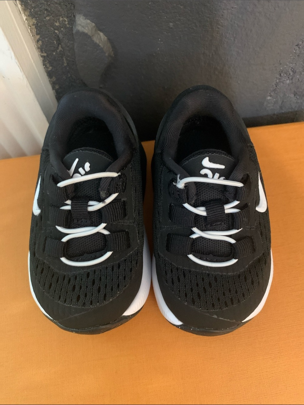 Nike Infant 270 GO Black and White Slip-On Athletic Sneakers